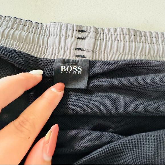 MENS HUGO BOSS Black Casual Athletic Tie Waist Transitional Swim Board Shorts S - Picture 12 of 14